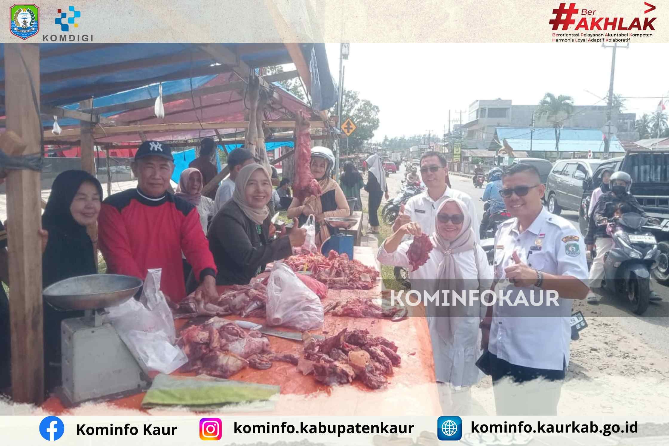 TPID Sidak Harga Daging di Lapangan Merdeka Bintuhan, Kabag Ekonomi : Harga Masih Stabil