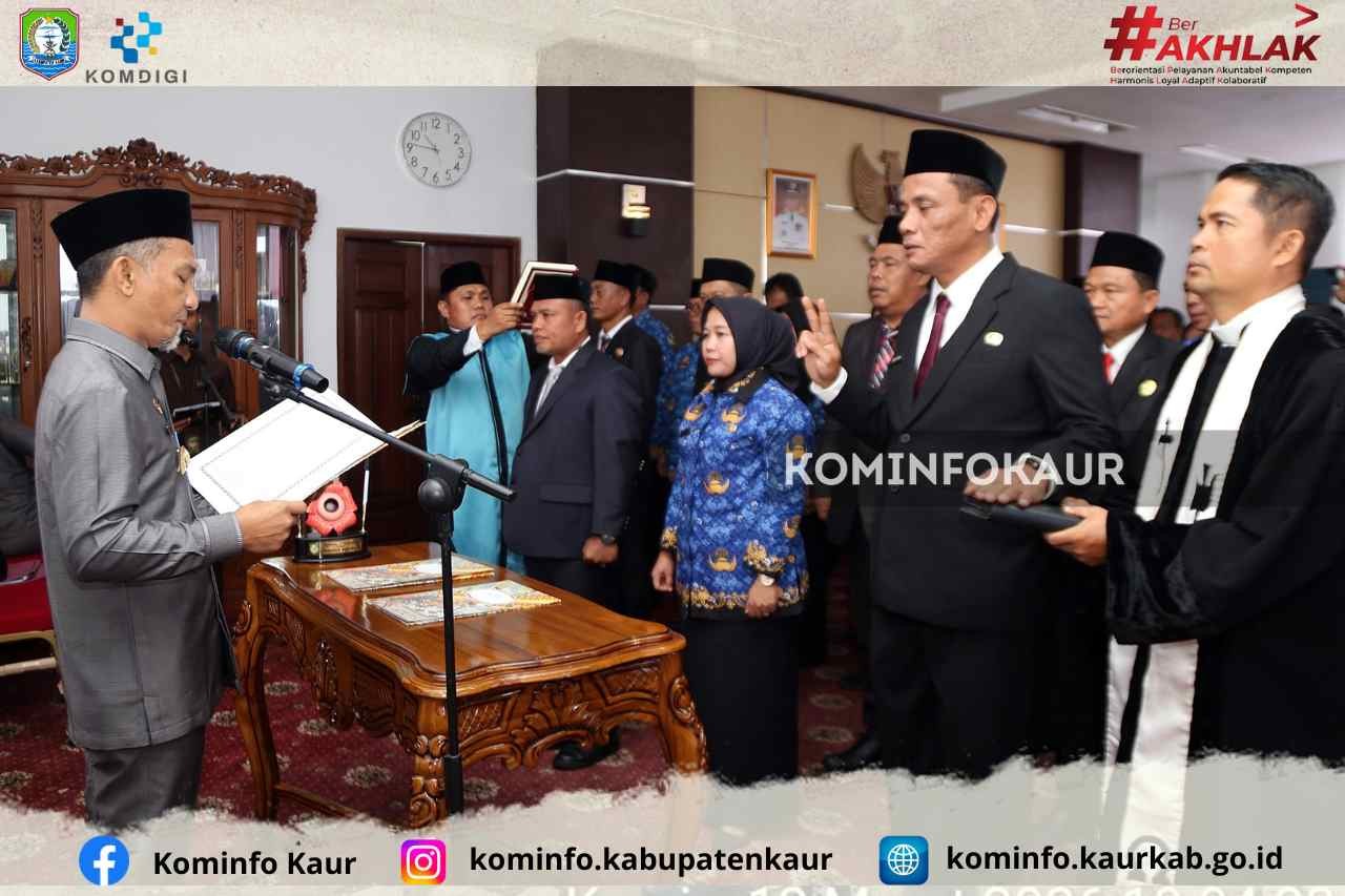 Lakukan Penguatan Struktur Organisasi, Pemkab kaur Lantik 32 Pejabat 