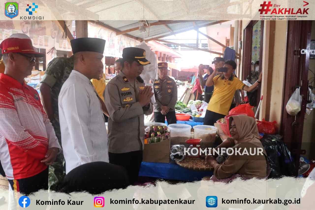 Pantau Harga Bapokting, Polres dan Pemda Kaur Sidak Pasar Inpres