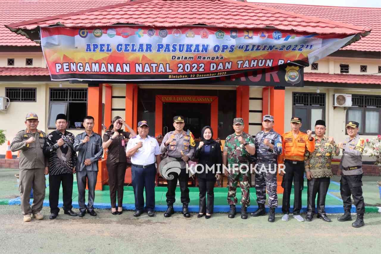 Pengamanan Nataru, Polres Kaur Apel Gelar Pasukan Ops Lilin 2022 