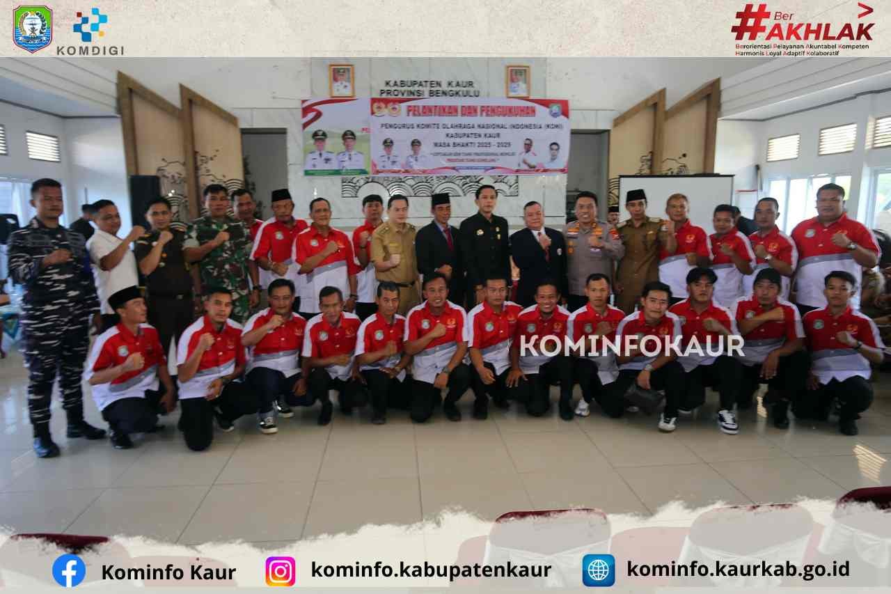 Pengurus KONI Kabupaten Kaur 2025–2029 Resmi Dikukuhkan, Bupati Gusril Tegaskan Siap Bersinergi