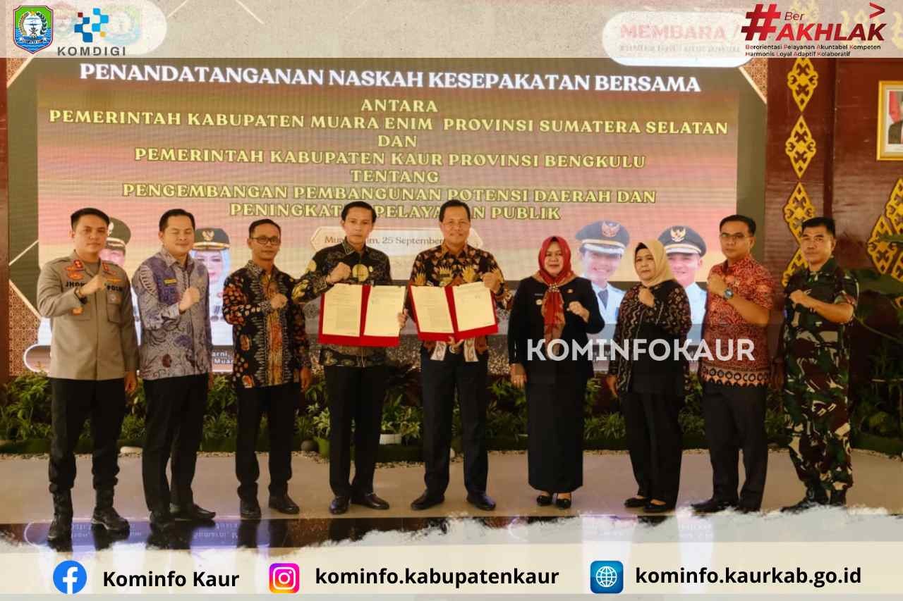 Buka Akses Distribusi Sumberdaya Alam, Kaur dan Muara Enim Tandatangani MoU
