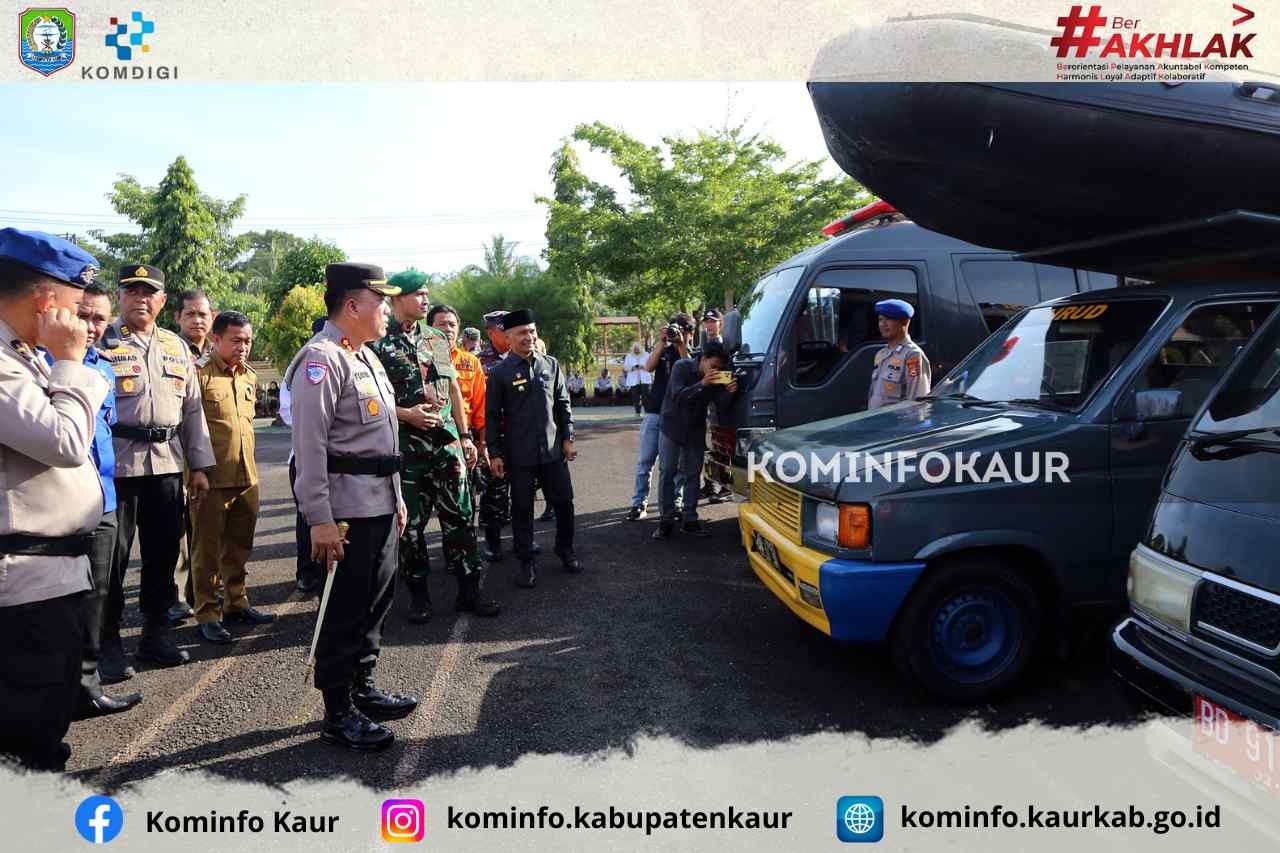 Waspada Bencana Hidrometeorologi, Polres Kaur Apel Gelar Pasukan Kesiapsiagaan 